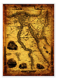 Poster  Égypte 1800 - Michaels Antike Weltkarten