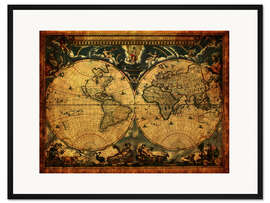 Gerahmter Kunstdruck Welt 1664