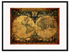 Innrammet kunsttrykk World 1664