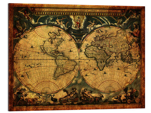 Tableau en plexi-alu Mappemonde 1664