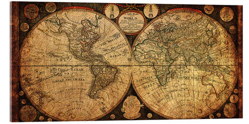 Quadro em acrílico Mapa-mundi, 1799