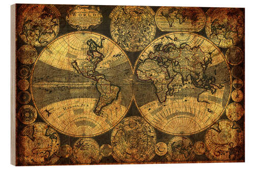 Wood print World 1702