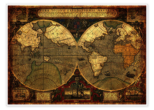 Poster Welt 1595