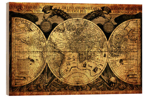 Tableau en bois Monde 1630