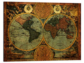 Alubild  Welt 1716 - Michaels Antike Weltkarten
