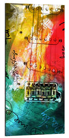 Aluminiumsbilde Guitar Colourful Collage