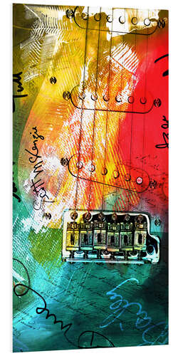 Foam board print Guitar Colourful Collage