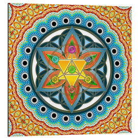 Magnettafel Merkaba - Blume des Lebens, Heilige Geometrie, Chakren