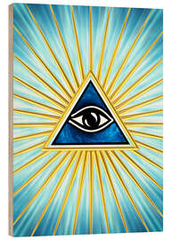 Stampa su legno All Seeing Eye Of God, Symbol Omniscience