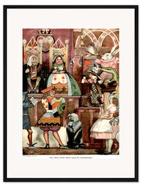 Gerahmter Kunstdruck Alice im Wunderland   Die Verhandlung