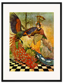 Gerahmter Kunstdruck Der asiatische Pfau