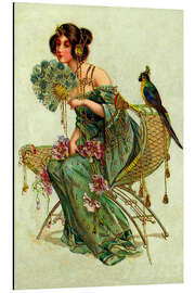 Magnettafel Die Dame mit dem Papagei