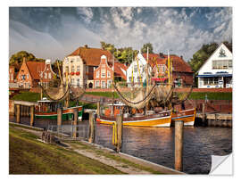 Selvklebende plakat Trawler in the fishing port Greetsiel