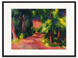 Gerahmter Kunstdruck Rotes Haus am Park