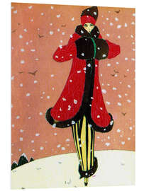 Foam board print Red Coat in the Snow