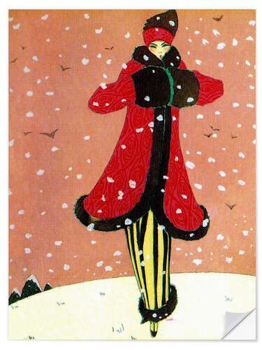 Wall sticker Red Coat in the Snow