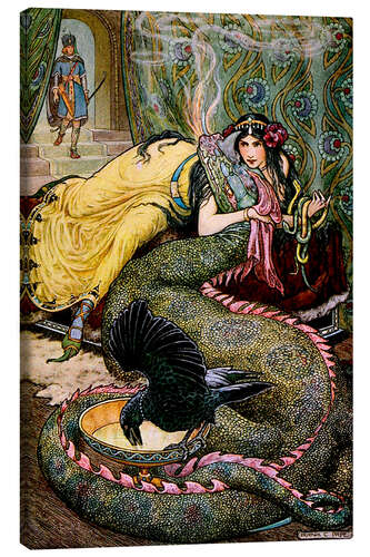 Canvas print Die Prinzessin mit dem Drachen