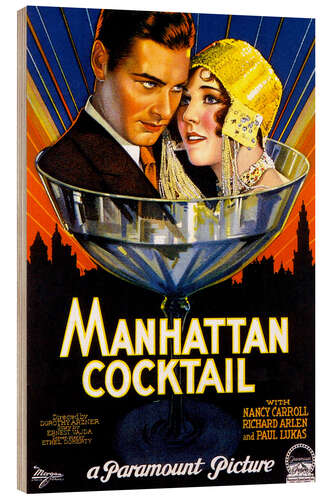 Holzbild Manhattan Cocktail