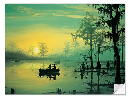 Selvklebende plakat Mississippi Sunrise