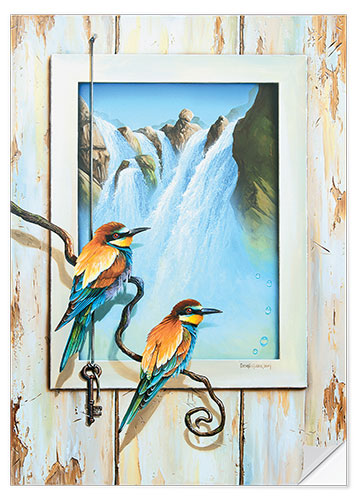 Selvklebende plakat Birds of imagination