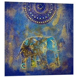 Tableau en PVC Éléphant bleu