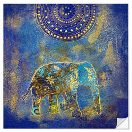 Selvklebende plakat Blue Elephant