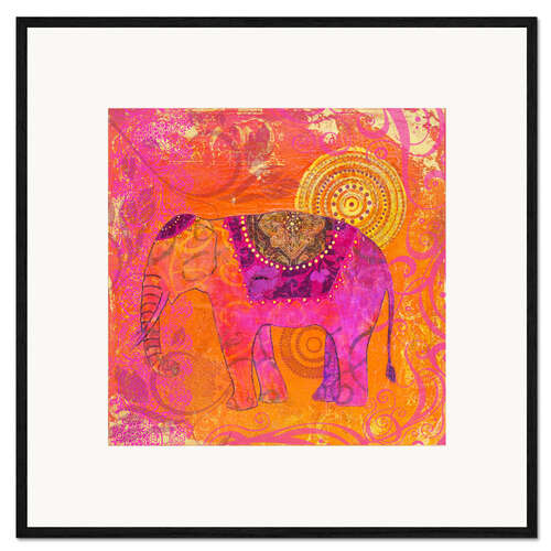 Framed art print happy Elephant III