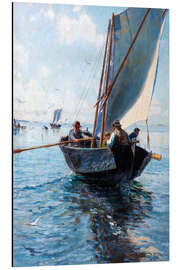 Magnettafel Fischer im Boot