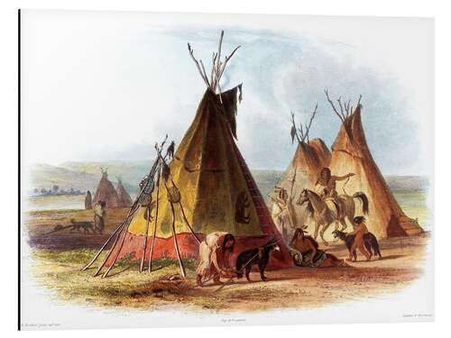 Aluminiumtavla Camp of Native Americans