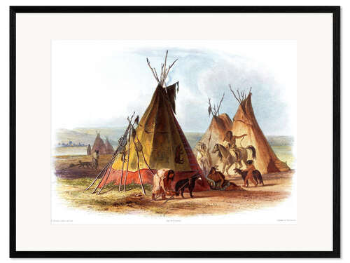 Framed art print Camp of Native Americans