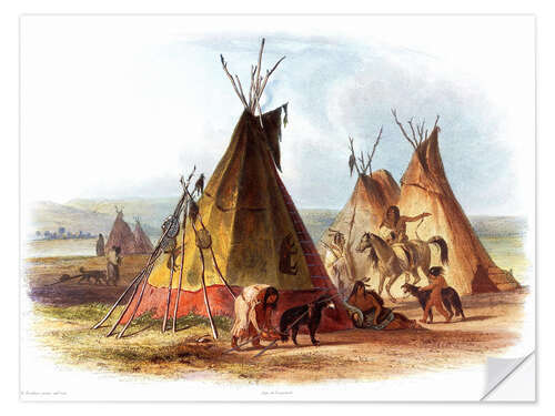 Autocolante decorativo Camp of Native Americans