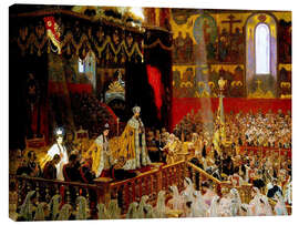 Lærredsbillede  Zar Nikolaj 2 kroning i Uspenski Katedralen i Moskva - Laurits Regner Tuxen