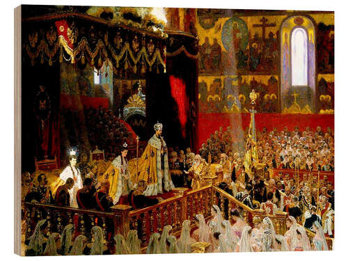 Hout print Coronation of Nicholas II. And Alexandra Fjdorownas