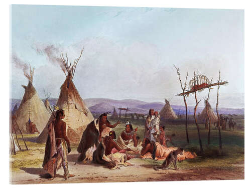 Acrylic print Camp of Native Americans