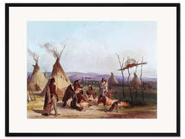 Gerahmter Kunstdruck Indianerlager