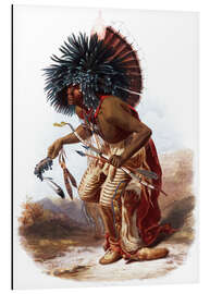 Magnettafel Indianer mit blauem Federkopfschmuck