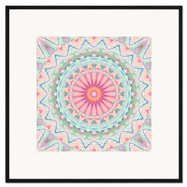 Innrammet kunsttrykk mandala pastel no. 5