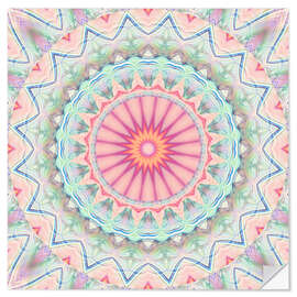 Sticker mural Mandala pastel n° 5