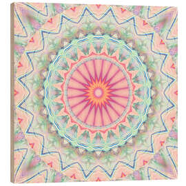 Stampa su legno mandala pastel no. 5