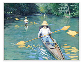 Poster  Skiffs on the Yerres, 1877 - Gustave Caillebotte