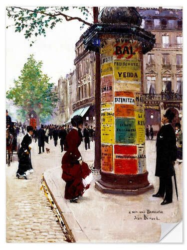 Selvklebende plakat Parisian kiosk
