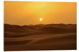 Acrylic print Sunset in the Erg Chebbi desert