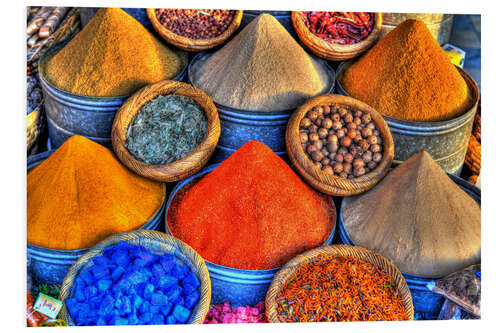 PVC-taulu Colorful oriental spices on the bazaar in Marrakech