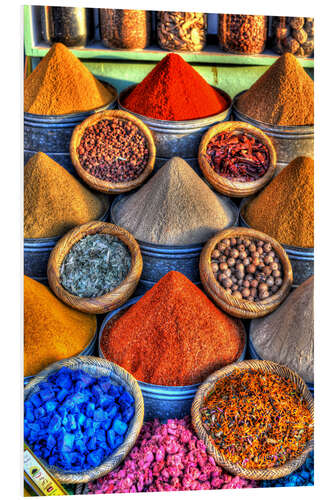 Foam board print Colorful spices on the bazaar in Marrakech