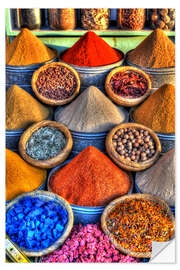 Wall sticker Colorful spices on the bazaar in Marrakech