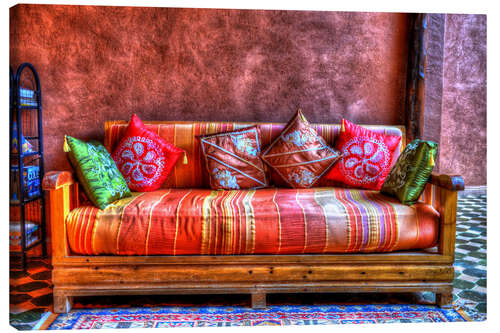 Canvas-taulu Oriental sofa in Tinghir, Morocco