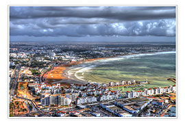 Poster Blick über den Strand bei Agadir