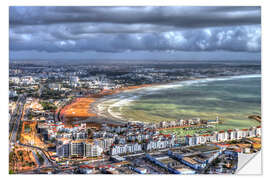 Selvklæbende plakat View over the beach at Agadir