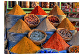 Foam board print Oriental spices on the bazaar in Marrakech