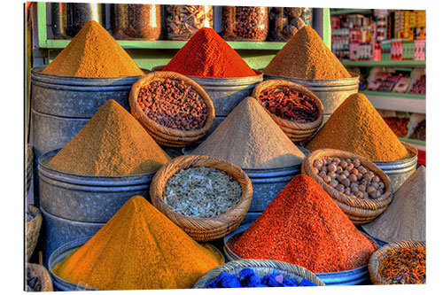 Gallery print Oriental spices on the bazaar in Marrakech